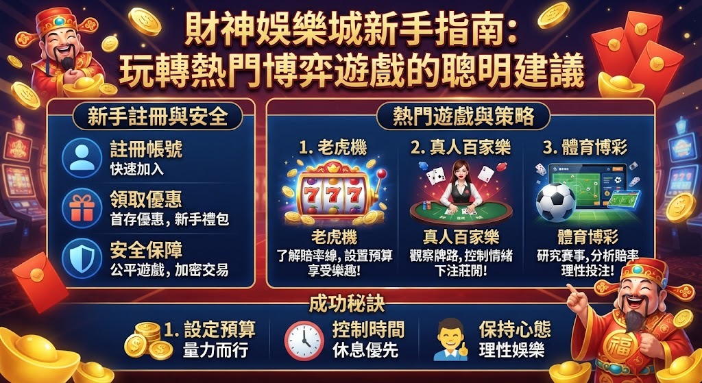 財神娛樂城新手指南:玩轉熱門博弈遊戲的聰明建議