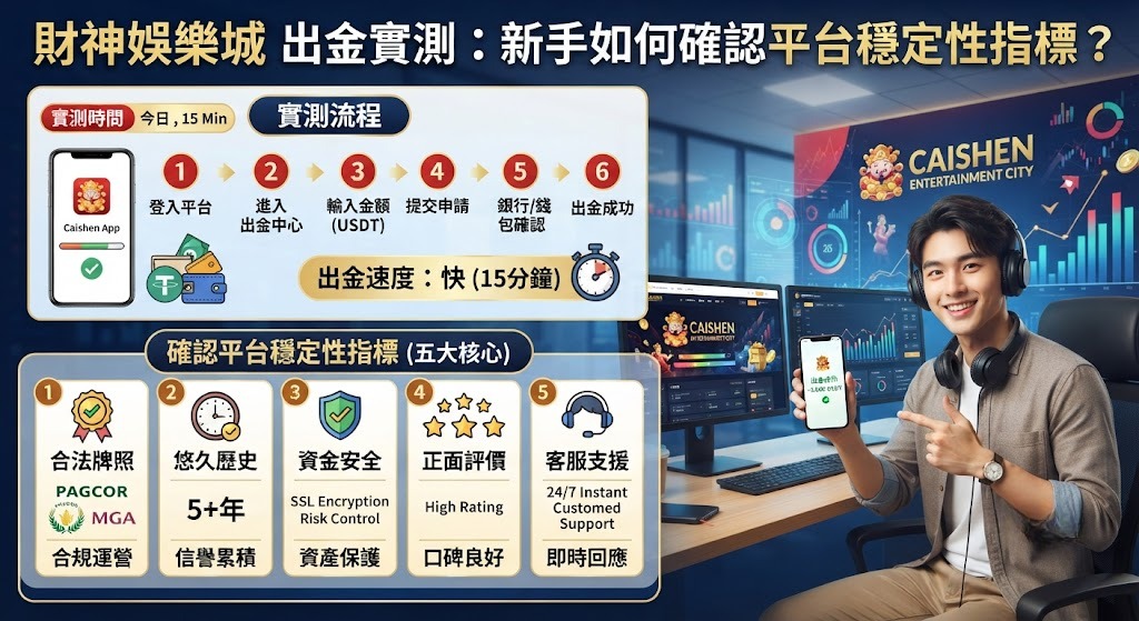 財神娛樂城出金實測:新手如何確認平台穩定性指標?
